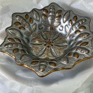 Silver and Gold Decorative Eight inch bowl Bowl